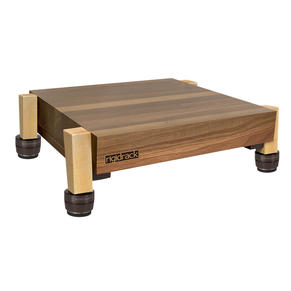rigidstand - 3" Thick Solid Walnut Platforms - 1½" Thick Maple Legs | Choice of Footer