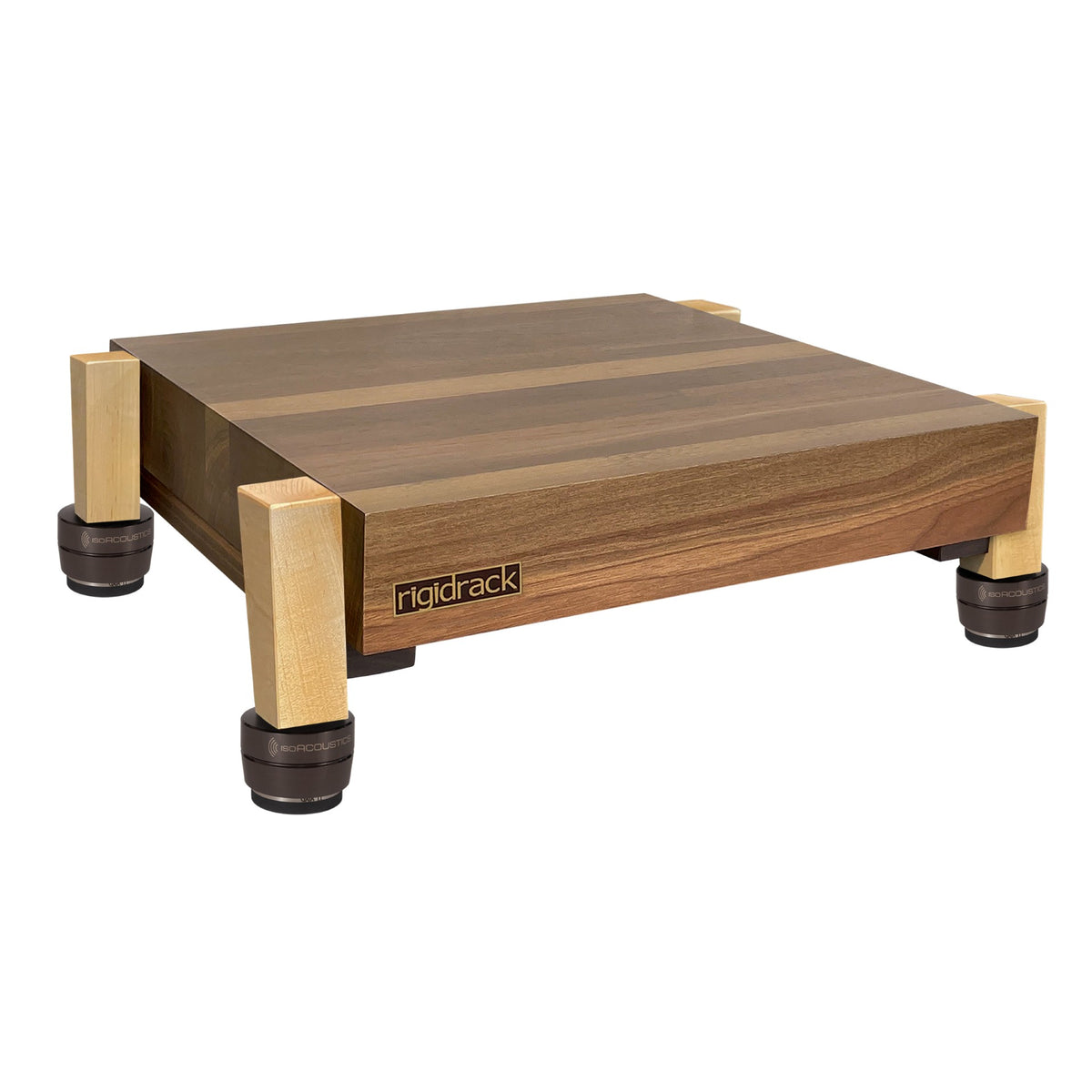 rigidstand - 3" Thick Solid Walnut Platforms - 1½" Thick Maple Legs | Choice of Footer