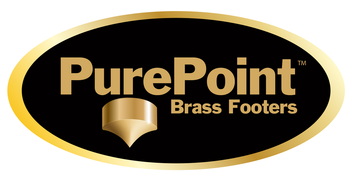 Purepoint® Brass Footers 1⅝” Dia x 1½" Tall (Set of 3)