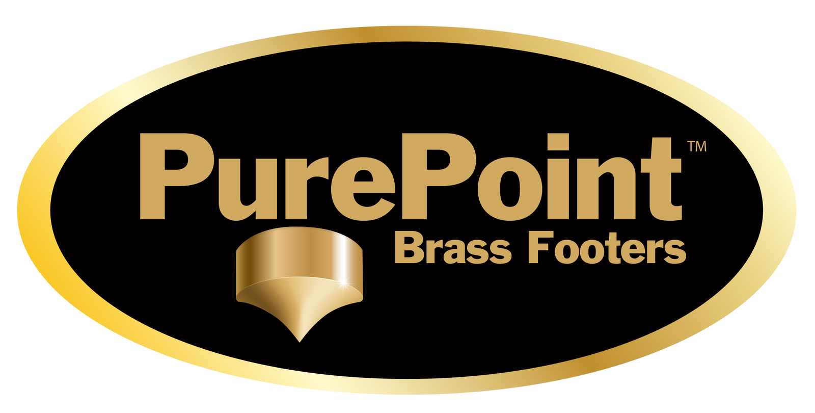 Purepoint® Brass Footers 1⅝” Dia x 1½" Tall (Set of 3)