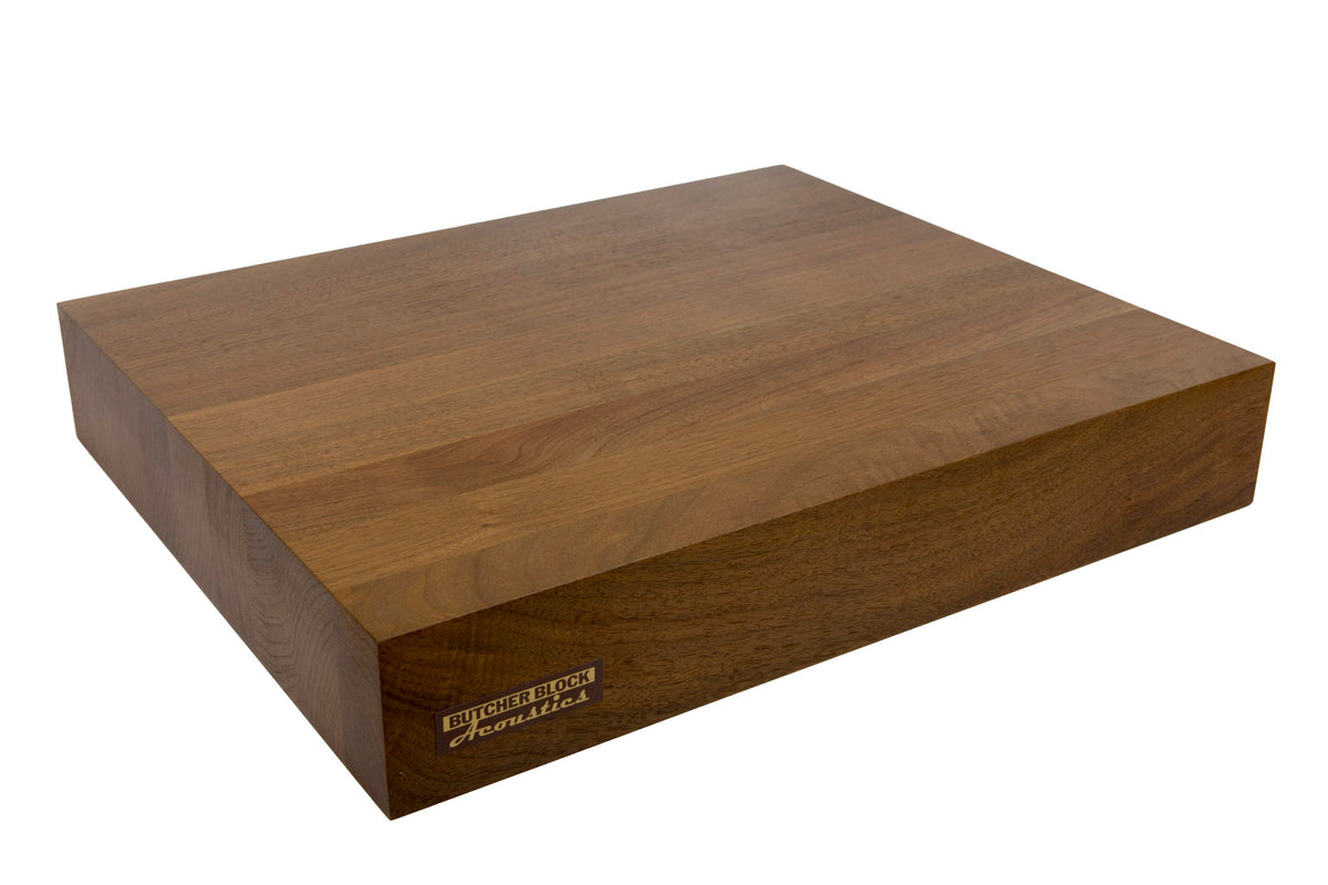 SOLID WALNUT EDGE-GRAIN AUDIO PLATFORMS 3&quot; THICK W/ THREADED BRASS INSERTS