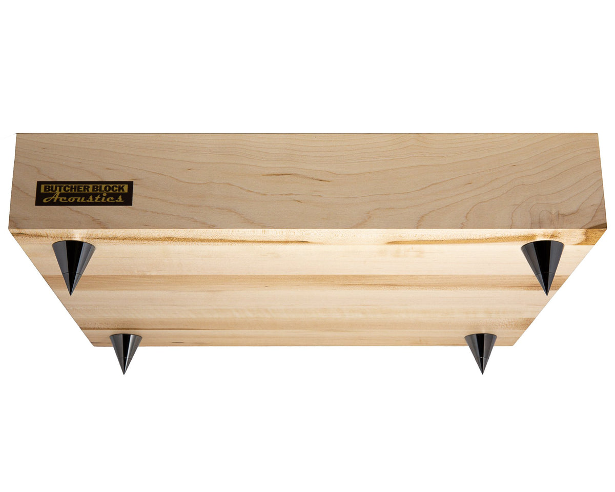 Solid Maple Edge-Grain Audio Platforms w/ M6 or M8 Threaded Brass Inserts - 3&quot; Thick