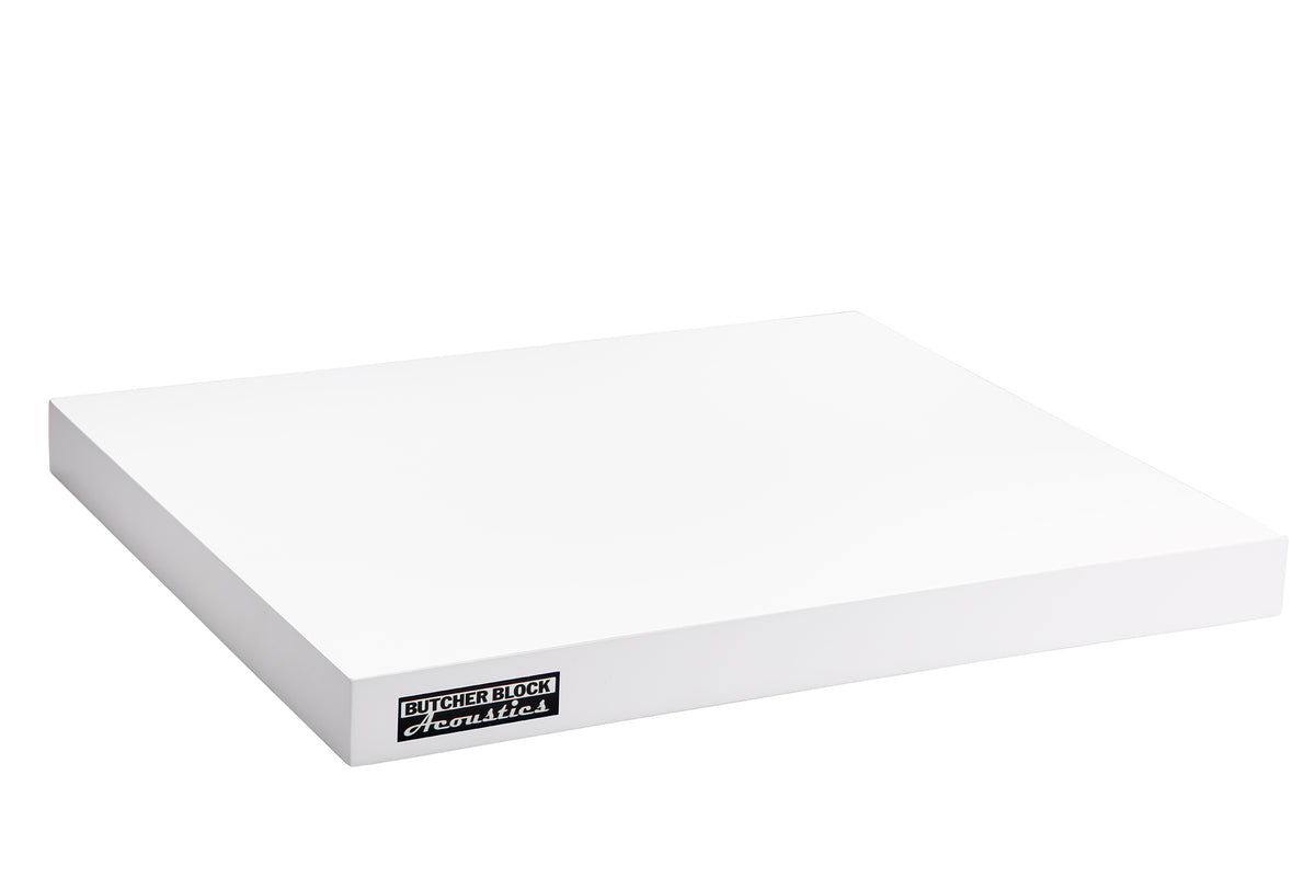 SOLID MAPLE EDGE-GRAIN AUDIO PLATFORMS W/ THREADED BRASS INSERTS - WHITE - 1½&quot; THICK