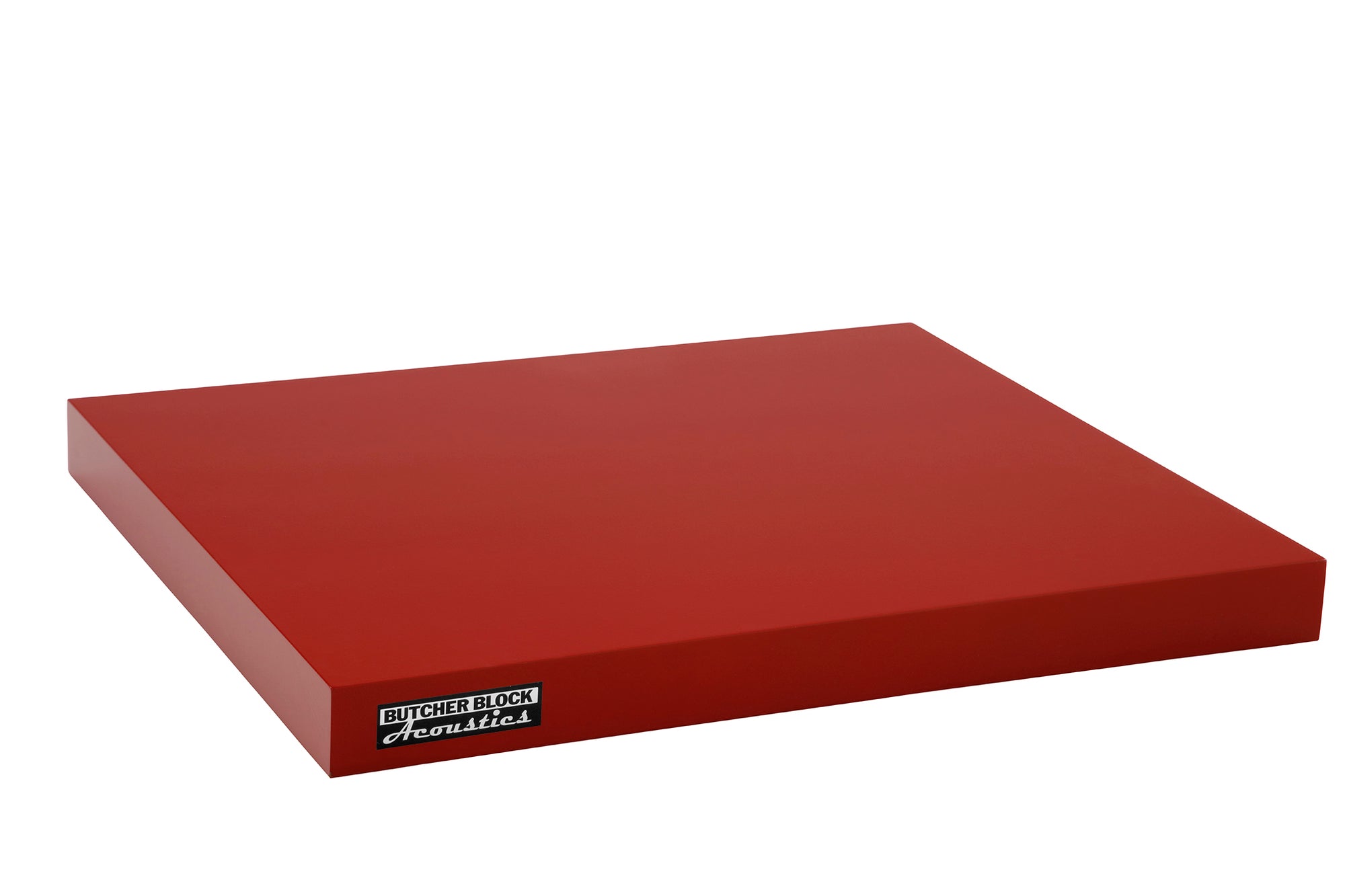 SOLID MAPLE EDGE-GRAIN AUDIO PLATFORMS W/ THREADED BRASS INSERTS - RED - 1½" THICK