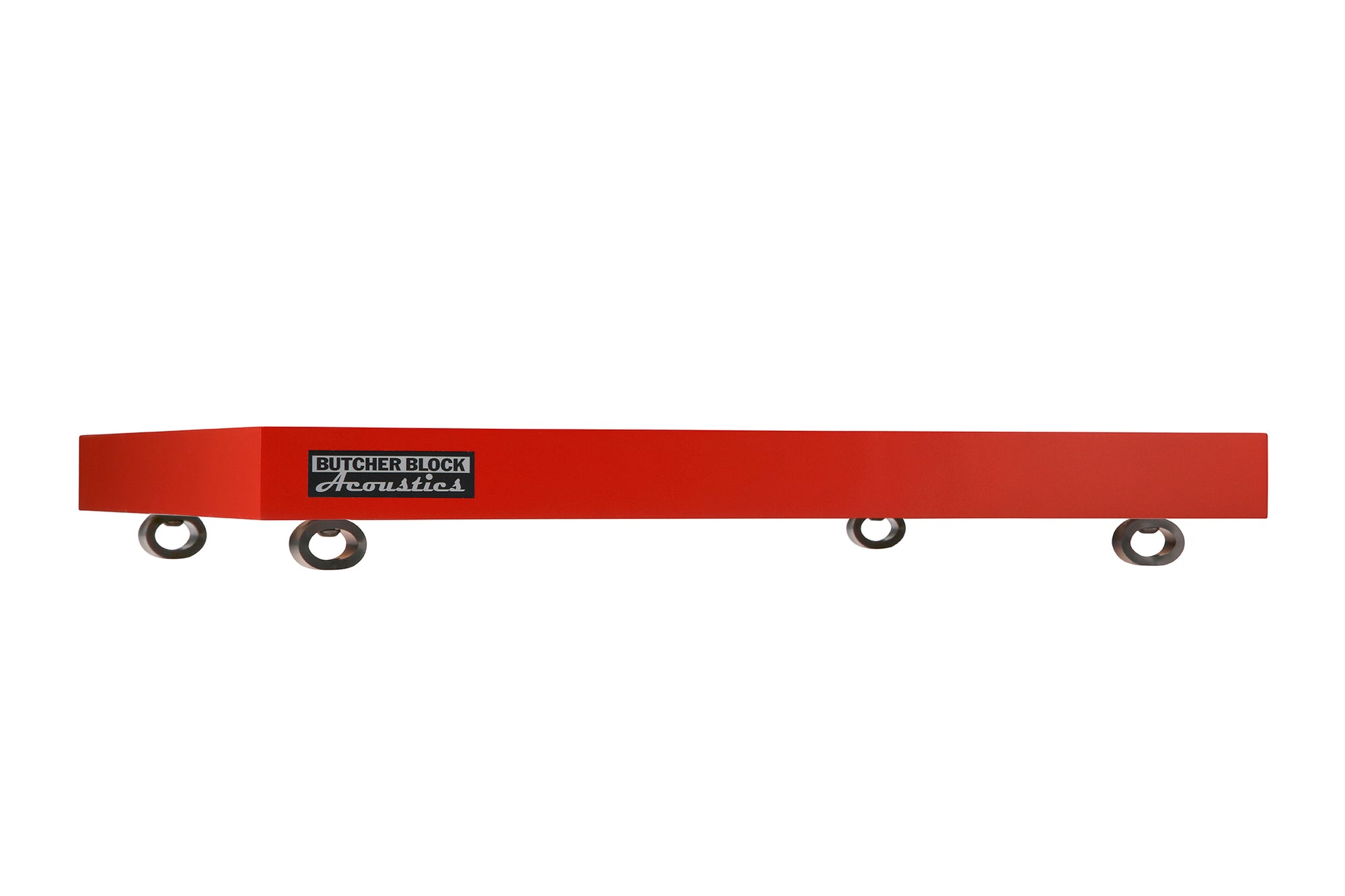 SOLID MAPLE EDGE-GRAIN AUDIO PLATFORMS W/ THREADED BRASS INSERTS - RED - 1½" THICK