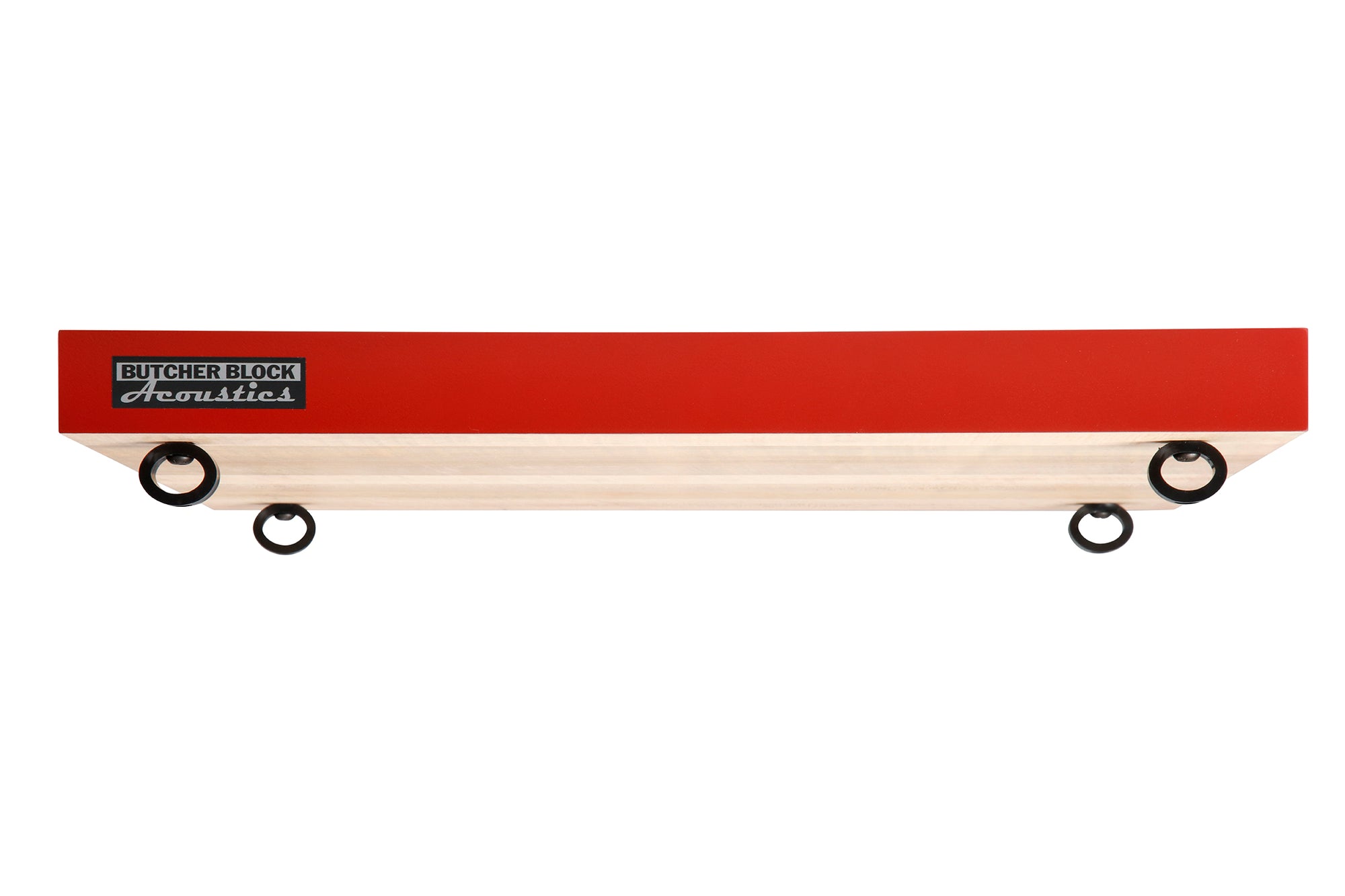 SOLID MAPLE EDGE-GRAIN AUDIO PLATFORMS W/ THREADED BRASS INSERTS - RED - 1½" THICK