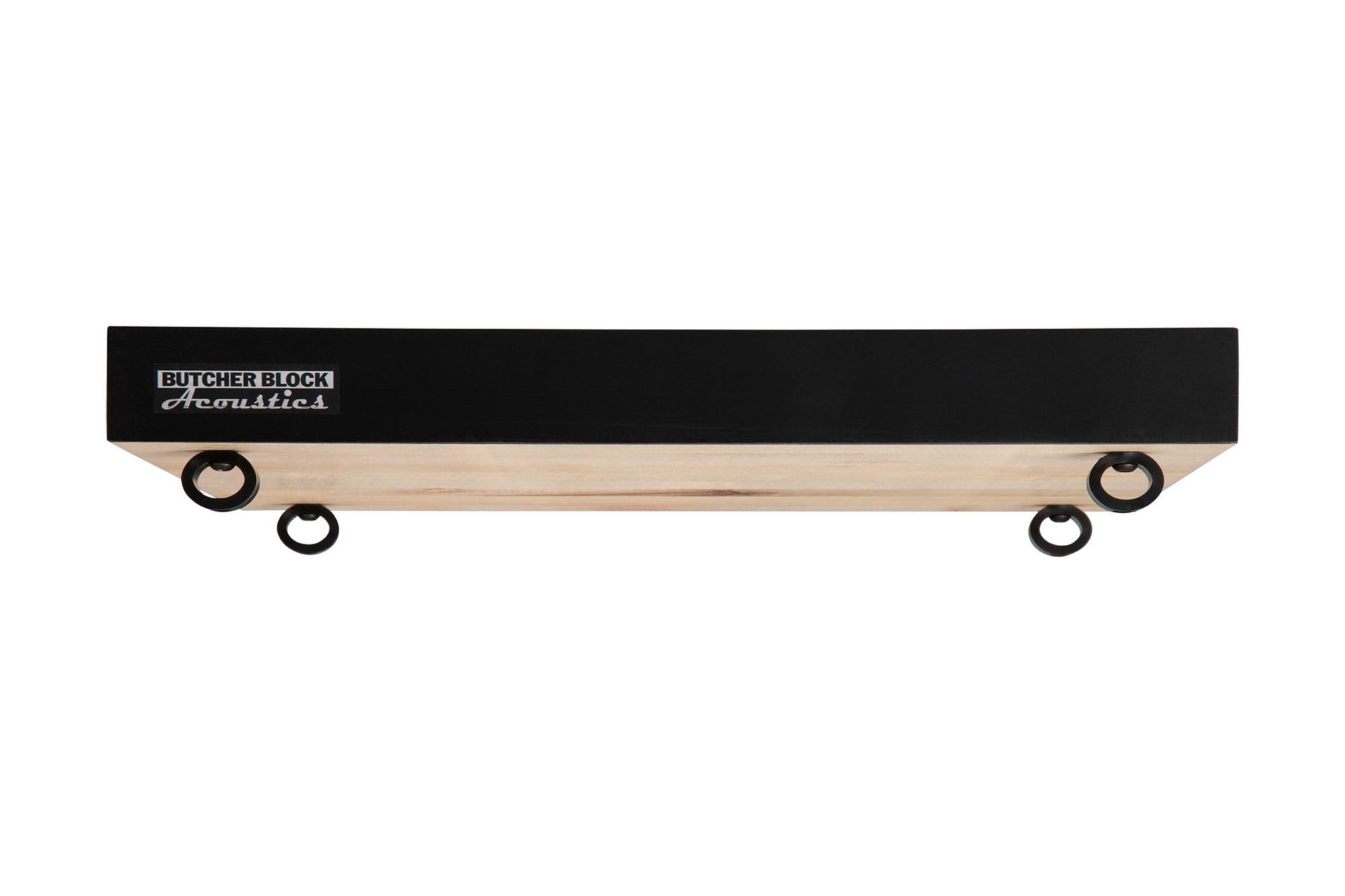 Solid Maple Edge-Grain Audio Platforms w/ Threaded Brass Inserts - Midnite Black - 1-3/4" Thick