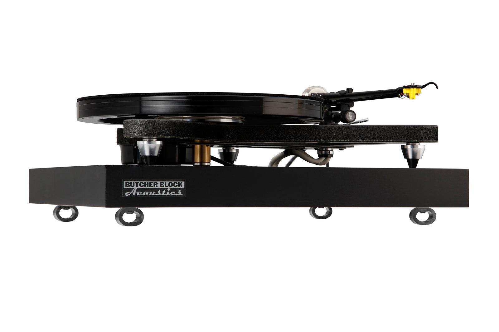 Solid Maple Edge-Grain Midnite Black - Audio Platforms w/ Threaded Brass Inserts - 1¾" Thick