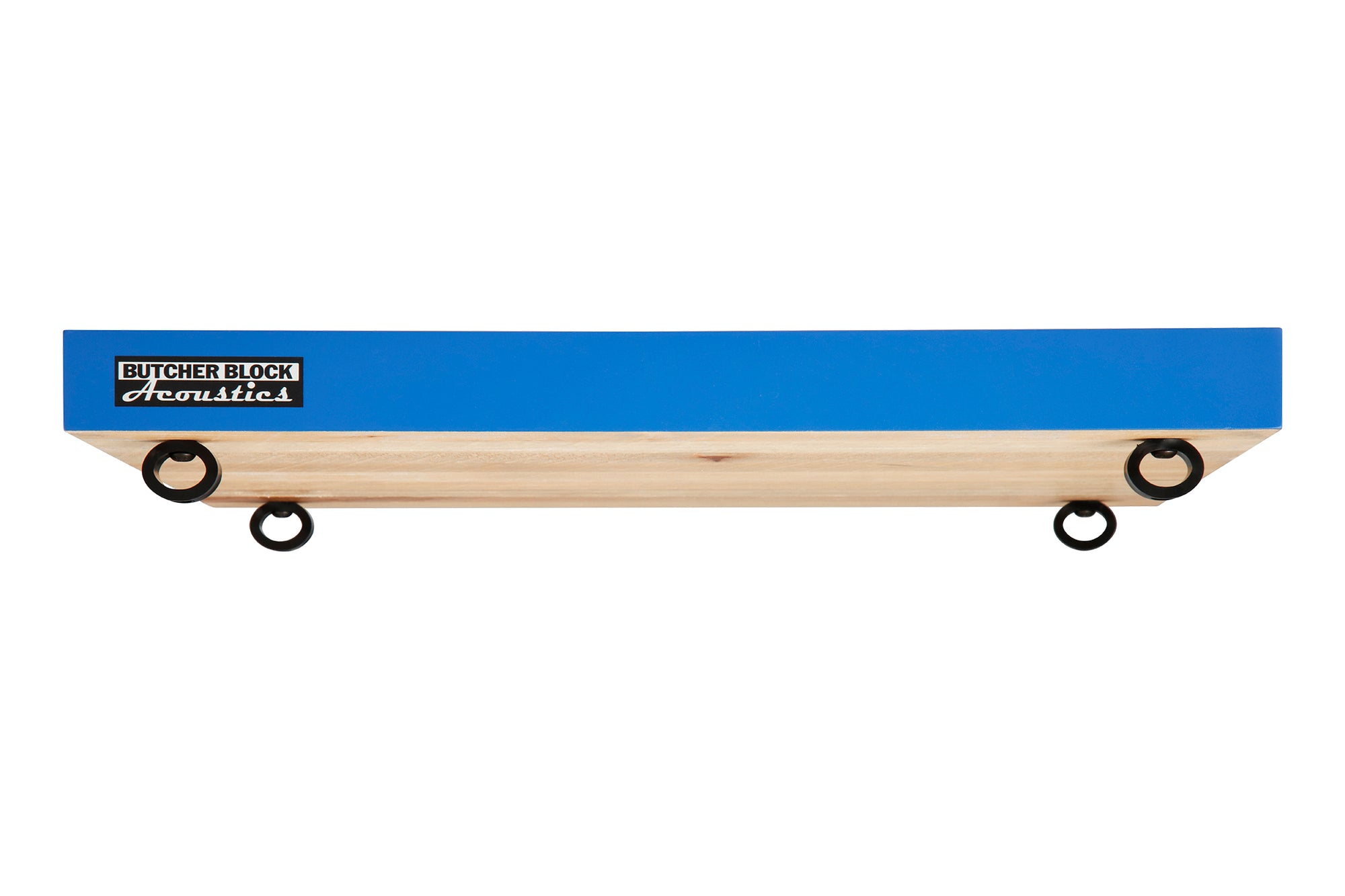 SOLID MAPLE EDGE-GRAIN AUDIO PLATFORMS W/ THREADED BRASS INSERTS - BLUE - 1½" THICK
