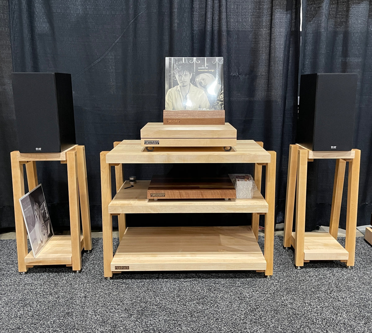 rigidrack® Speaker Stand - 1½&quot; Thick Solid Maple Shelves - 1½&quot; Maple Legs - 28&quot; Tall (Each)