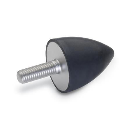ISO-CONE by BBA - BLACK SYNTHETIC RUBBER M6-1 (SET OF 4)