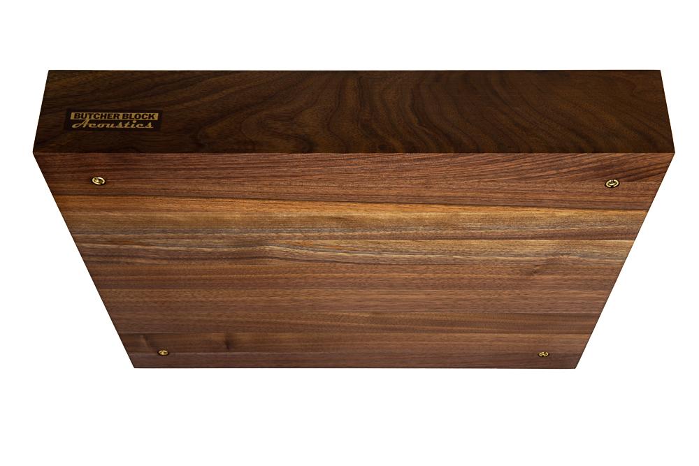 SOLID WALNUT EDGE-GRAIN AUDIO PLATFORMS 3" THICK W/ THREADED BRASS INSERTS