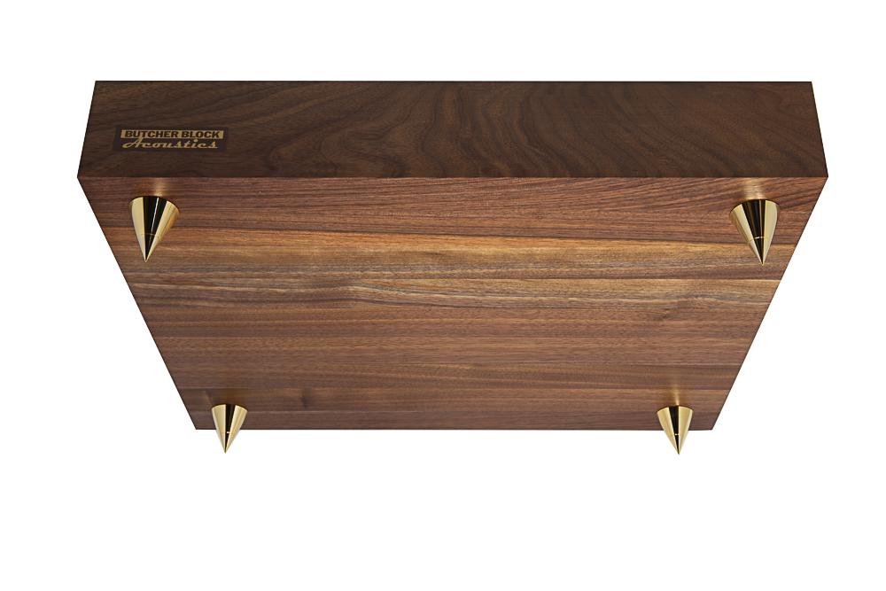 SOLID WALNUT EDGE-GRAIN AUDIO PLATFORMS 3" THICK W/ THREADED BRASS INSERTS