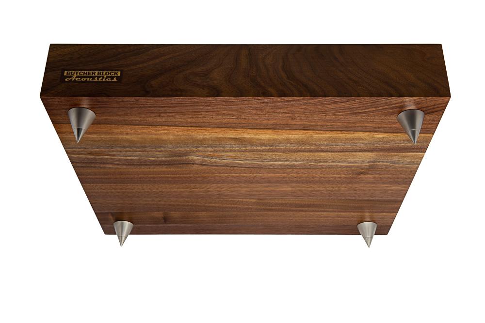 SOLID WALNUT EDGE-GRAIN AUDIO PLATFORMS 3" THICK W/ THREADED BRASS INSERTS