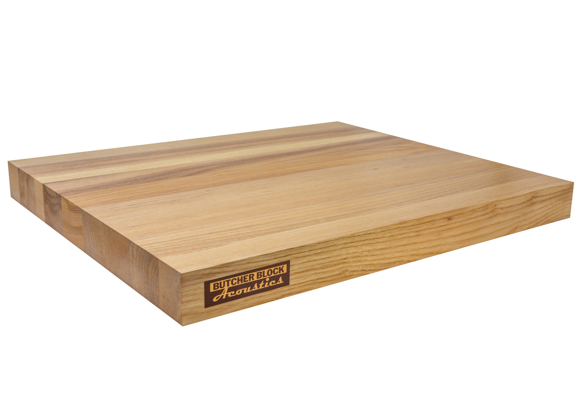 SOLID WHITE ASH EDGE-GRAIN AUDIO PLATFORMS 1½&quot; THICK W/ THREADED BRASS INSERTS