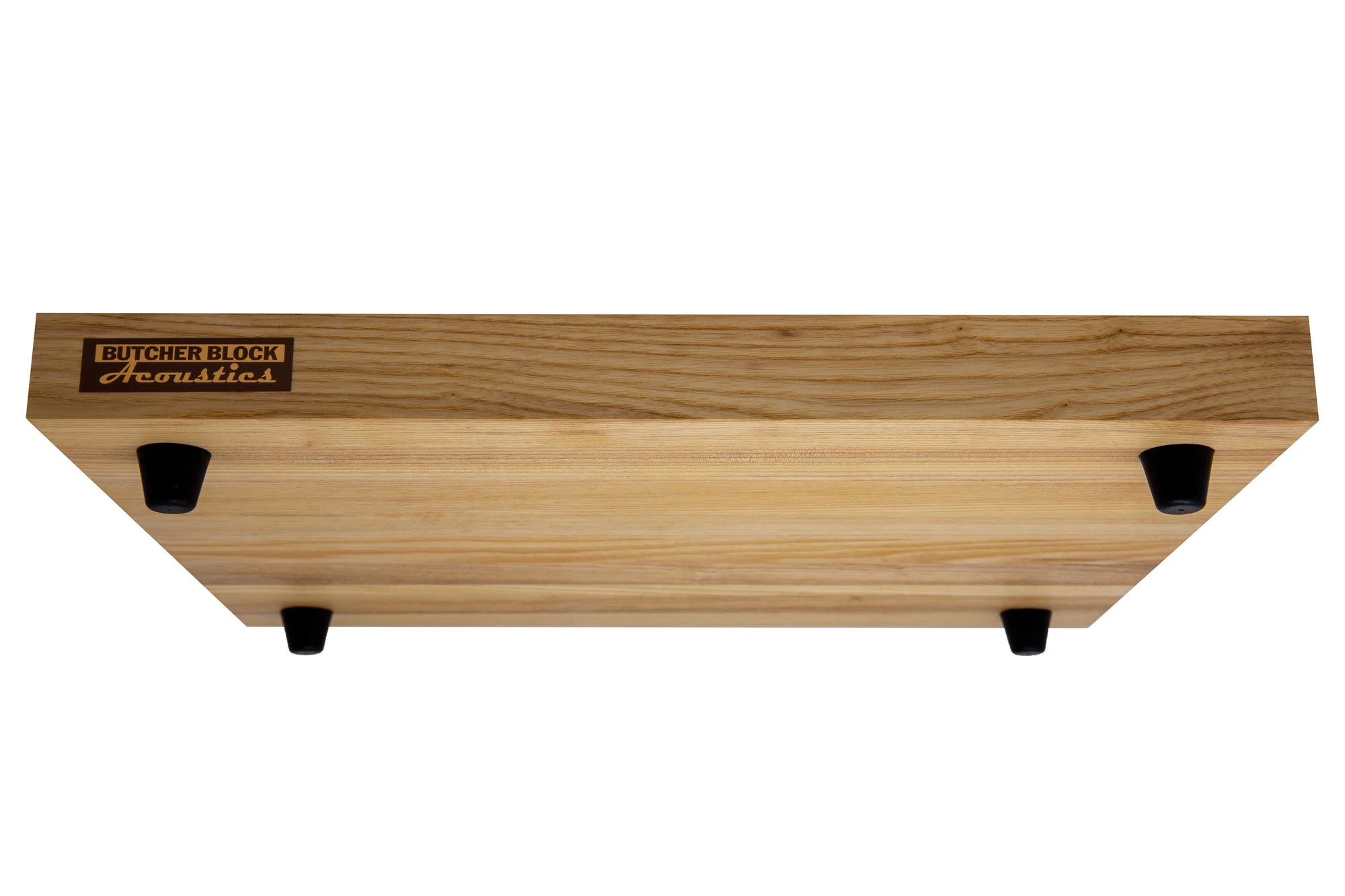 SOLID WHITE ASH EDGE-GRAIN AUDIO PLATFORMS 1½" THICK W/ THREADED BRASS INSERTS