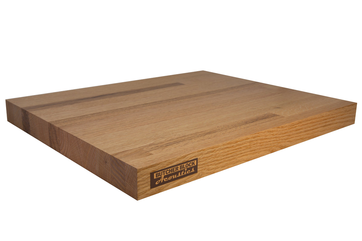 SOLID RED OAK EDGE-GRAIN AUDIO PLATFORMS 1½&quot; THICK W/ THREADED BRASS INSERTS