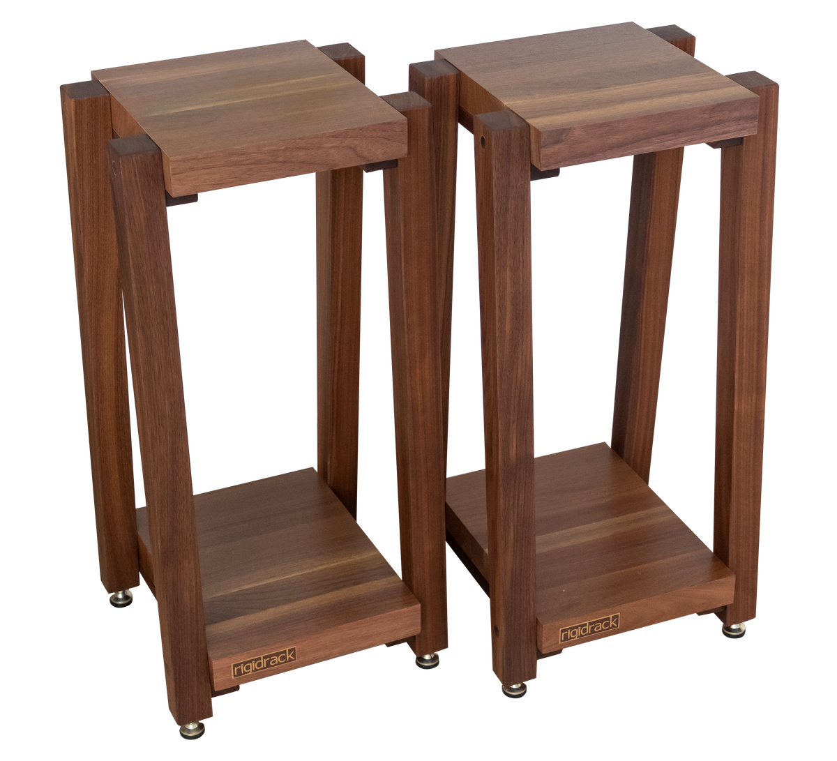 rigidrack® Speaker Stand - 1½&quot; Thick Solid Walnut Shelves - 1½&quot; Walnut Legs - 24&quot; Tall (Each)