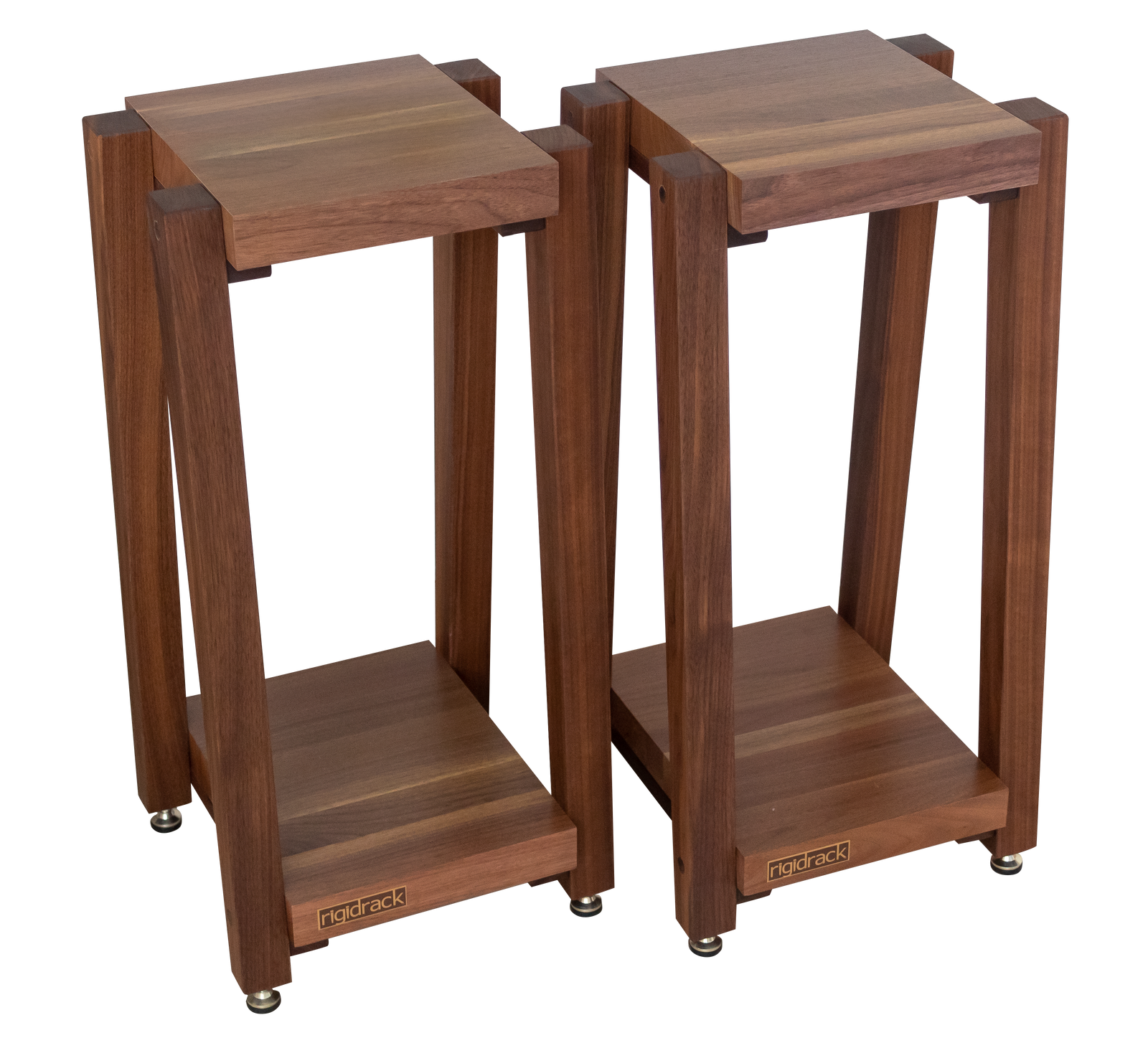 rigidrack® Speaker Stand - 1½" Thick Solid Walnut Shelves - 1½" Walnut Legs - 24" Tall (Each)