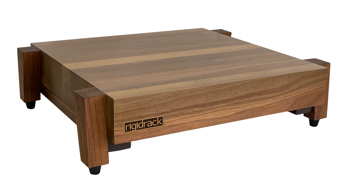 rigidrack® Amp Stands / Speaker Stands - 3&quot; Thick Solid Walnut Platforms - 1½&quot; Walnut Legs