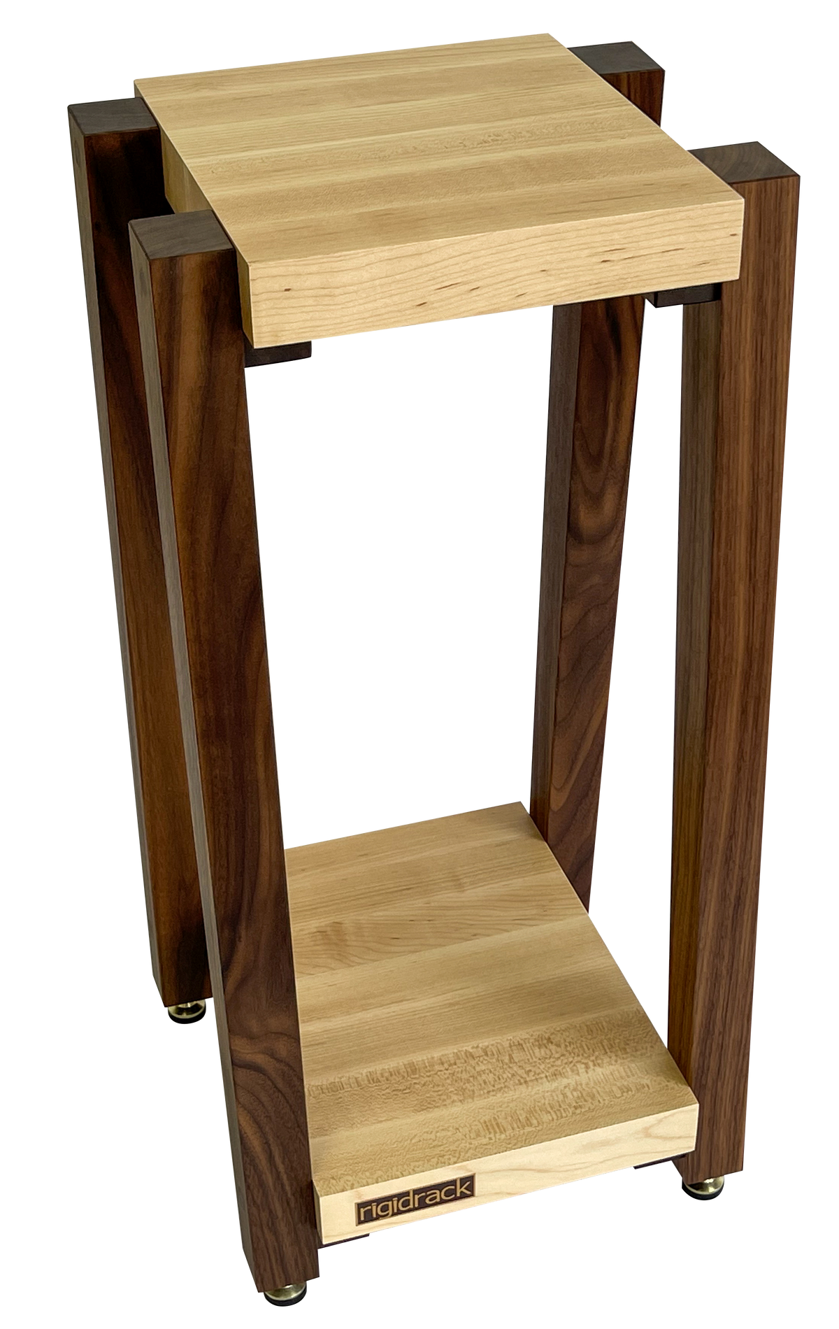 rigidrack® Speaker Stand - 1½&quot; Thick Solid Maple Shelves - 1½&quot; Walnut Legs - 28&quot; Tall (Each)