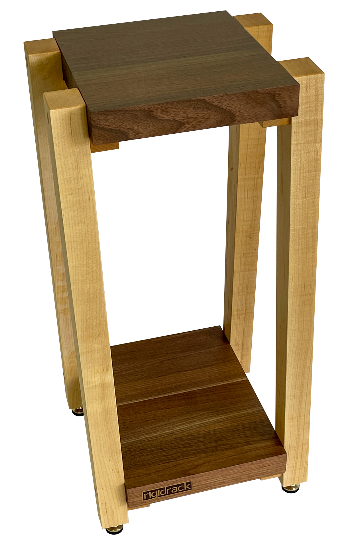rigidrack® Speaker Stand - 1½&quot; Thick Solid Walnut Shelves - 1½&quot; Maple Legs - 28&quot; Tall (Each)