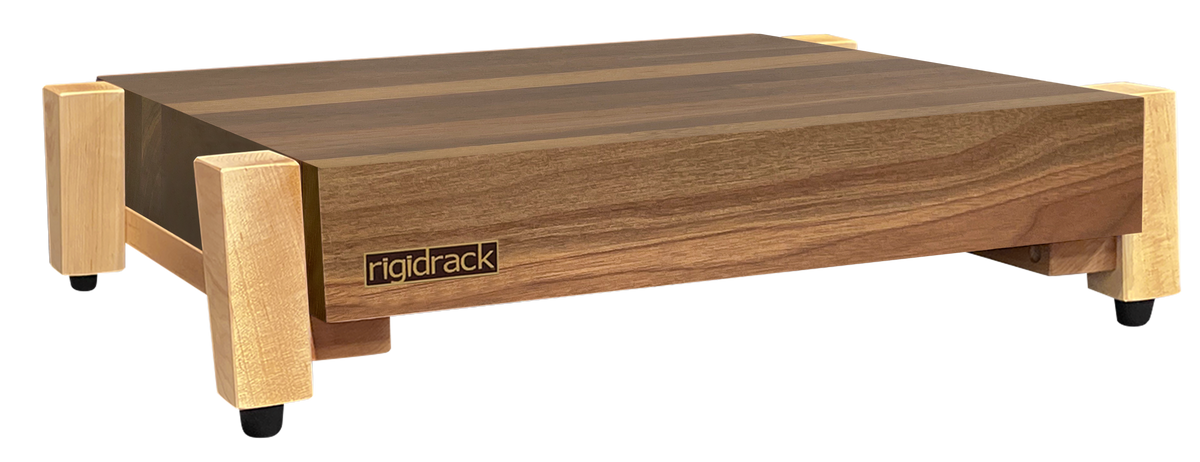 rigidrack® Amp Stands - 3&quot; Thick Solid Walnut Platforms - 1½&quot; Maple Legs