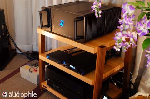 rigidrack® - 3 Shelf Rack - 1½" Thick Solid Maple Shelves - 1½" Walnut Legs - Standard Shelf Spacing