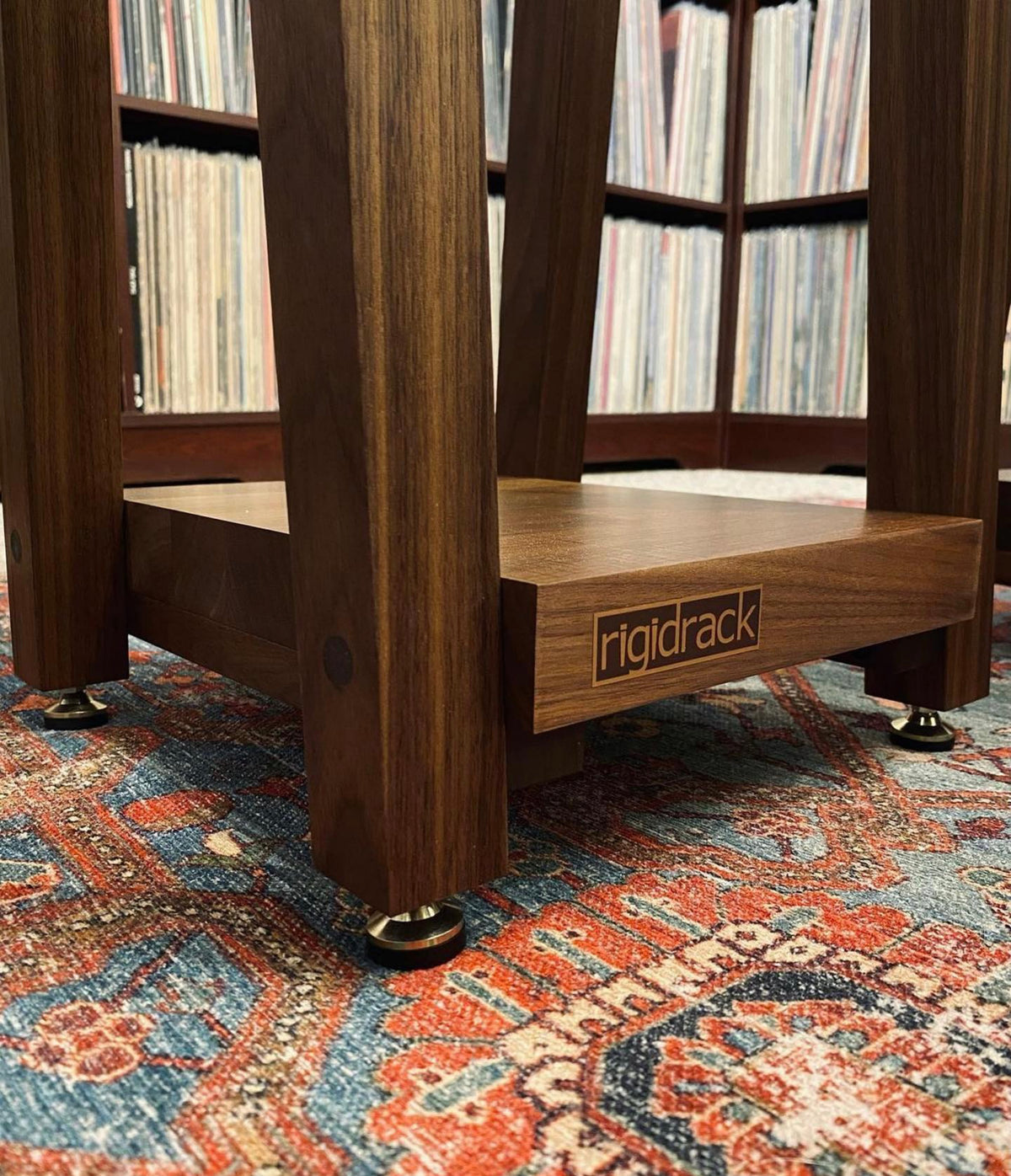 rigidrack® Speaker Stand - 1½&quot; Thick Solid Walnut Shelves - 1½&quot; Walnut Legs - 24&quot; Tall (Each)